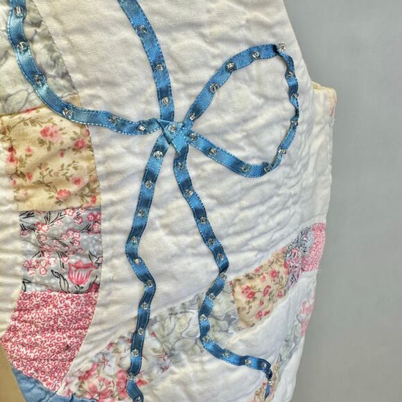 Quilted wedding ring patchwork vest handmade size medium-large grannycore cottag - Picture 10 of 16